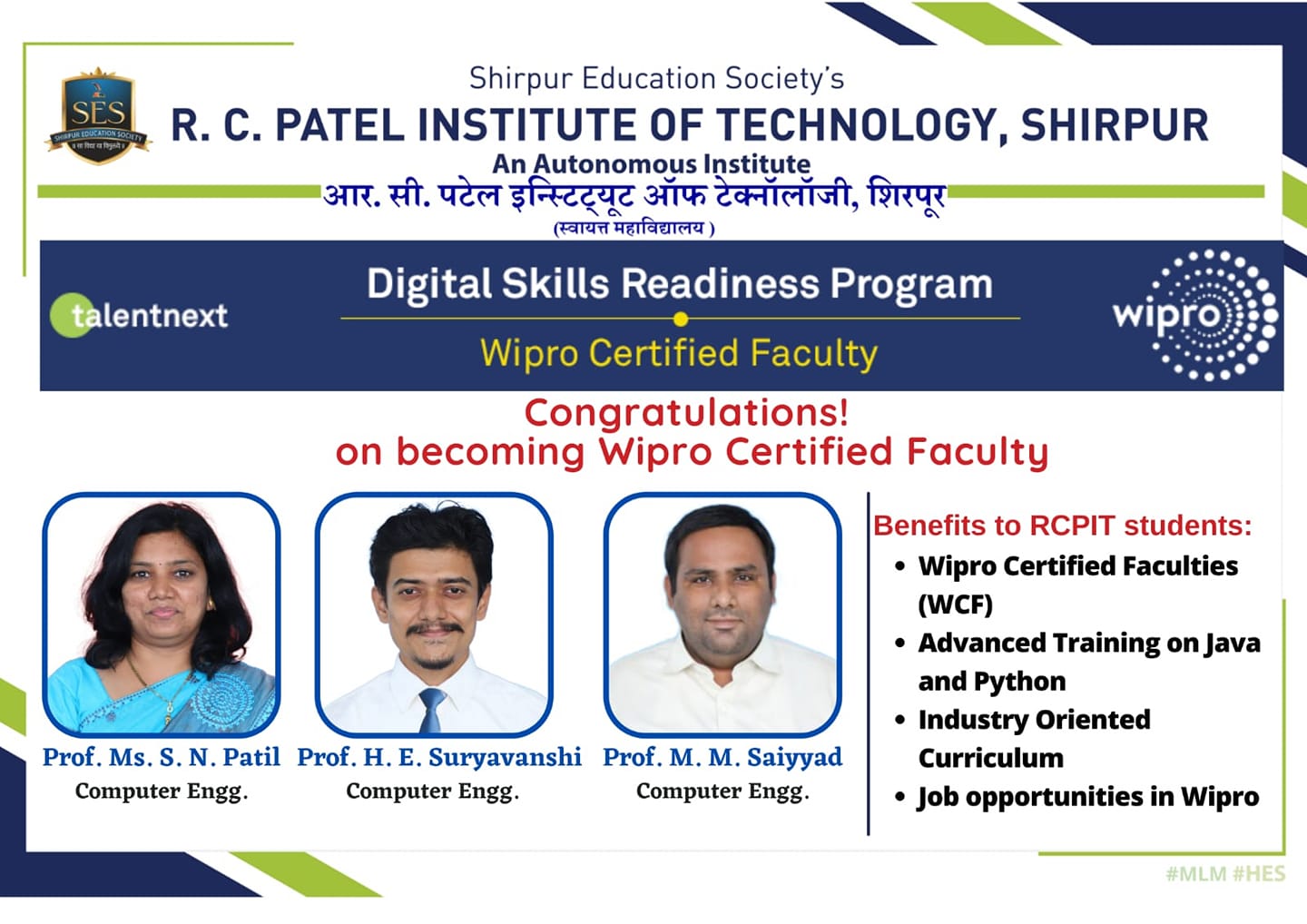Faculty Achievement - Digital Skill Readiness Program