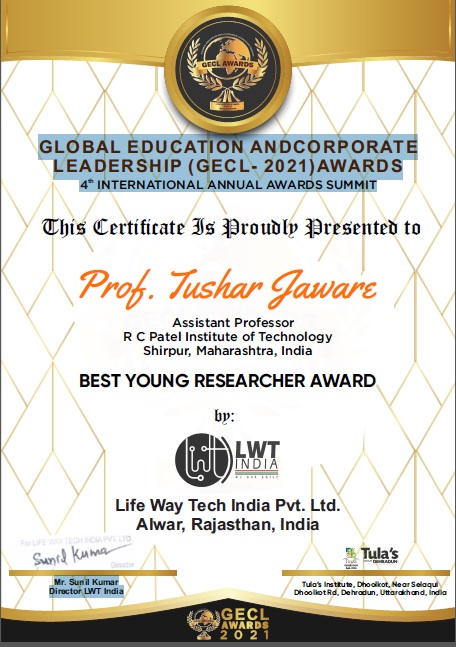 BEST YOUNG RESEARCHER AWARD
