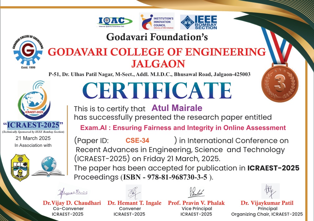 Best Research Paper Award (ICRAEST-2025)