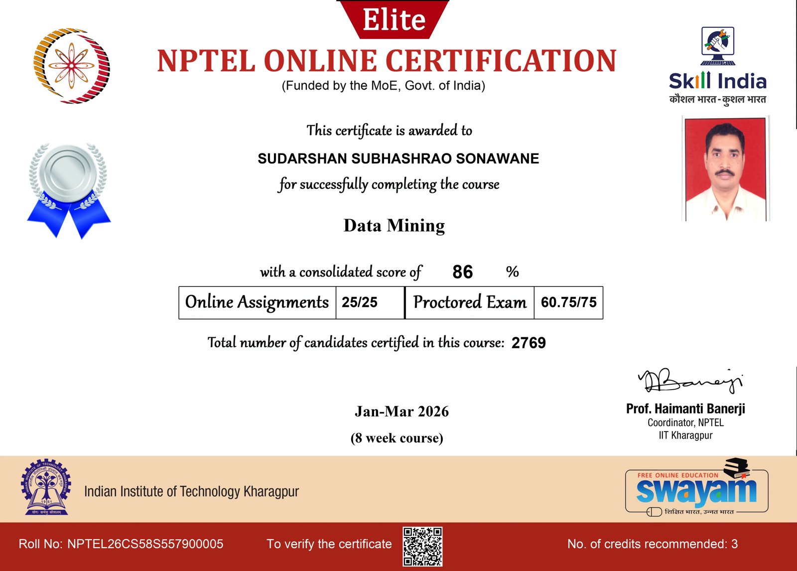 NPTEL Certificate - Data Minig