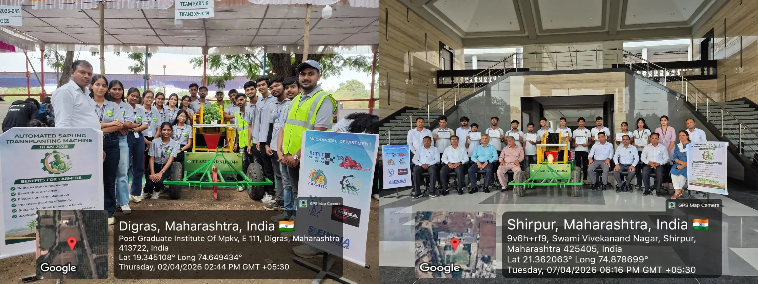 RCPIT Mechanical Engineering Students Showcase Innovation at SAEINDIA TIFAN 2026