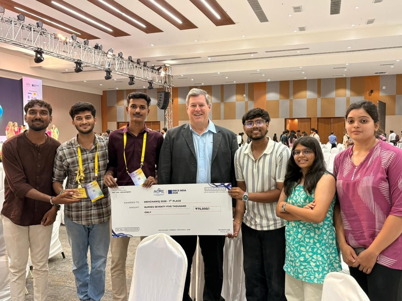 Team Clinches 1st Place at MechanIQ – The Engineering Quiz, IMECE India 2026 Chennai, September 4, 2026 — A moment of immense pride as a six-member team secured 1st Place in MechanIQ – The Engineering Quiz, held as part of IMECE India 2026, organized by A
